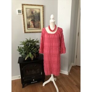 Rabbit Rabbit Rabbit Designs 3/4 Ruffled Sleeves Sheath Dress Size 14‎ Lace Pink
